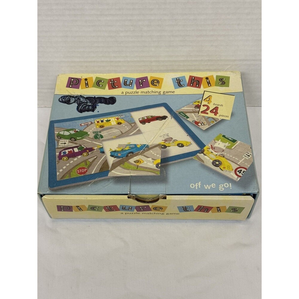 Mudpuppy Picture This Puzzle Matching Game -4 Boards 24 Pieces Complete Set